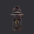 Vintage Rustic Metal Wall Lamp With Glass Shade And Decorative Mount Illuminated Warm Light