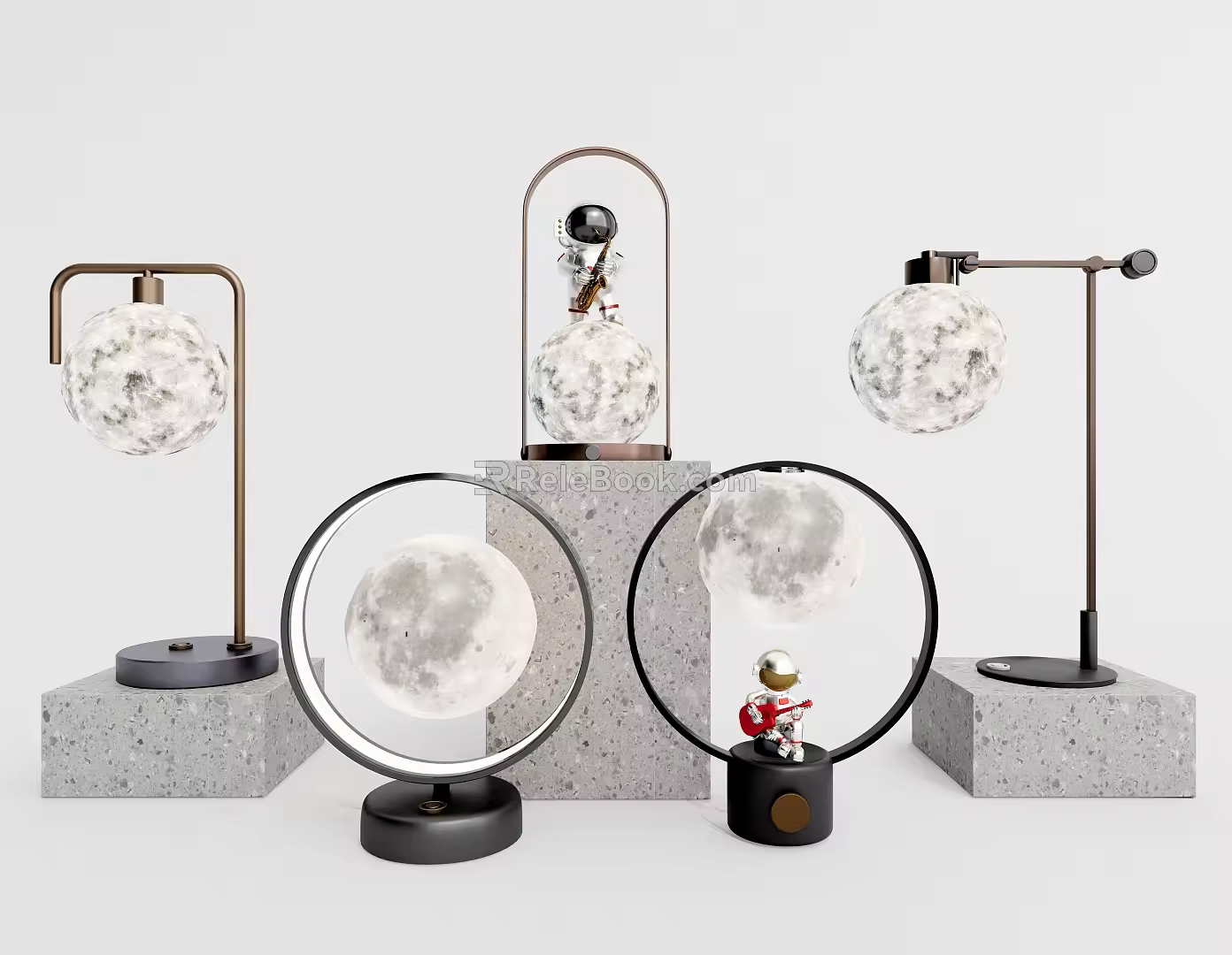 Modern table lamp table lamp moon lamp suspended moon lamp 3d model