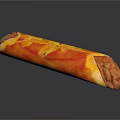 Delicious Burrito With Melted Cheese Red Sauce And Green Herbs