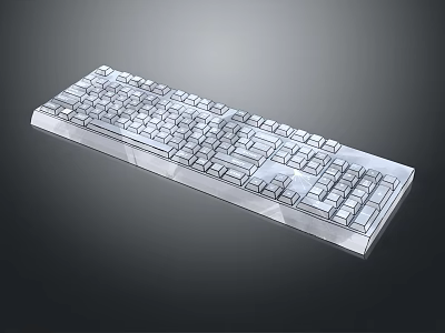 Electronic Keyboard With Sleek Transparent Design Modern Input Device For Computers Standard Key Layout 3d model