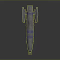Gray Spaceship 3D Model Featuring Blue Stripes And Wing Like Structure In Space