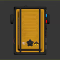 Yellow Generator With Black Frame Wheels Control Panel Buttons And Lights