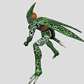 Green Armored Spotted Doll With Unique Head Design And Squatting Position