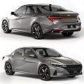Hyundai Sports Sedan Exterior Design With Streamlined Body LED Taillights And Alloy Wheels