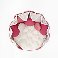 Woven Lotus Shaped Decorative Object In Pink And White For Interior Decor