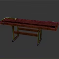 Wooden Long Table with Cross Legs and Drawers Simple Dark Brown Living Essentials