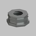 Gray Hexagonal Mechanical Part With Multi Layered Structure And Central Hole 3d model