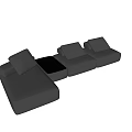 Black Modular Sectional Sofa With Multiple Seats And Comfortable Cushions 3d model