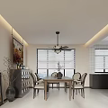 Modern Living Dining Room Interior Design With Black Leather Sofa Bookshelf Pendant Lights And Green Plants