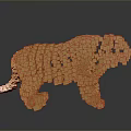 Artisan Crafted Golden Cubes Form 3D Tiger Sculpture With Reflective Surface