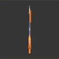 Orange Pen With Orange Grip Transparent Barrel And White Tip On Black Surface With Reflection