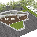 Modern Gallery Frame Landscape Gallery Frame Special-shaped Landscape Gallery Frame Hollow Landscape Gallery Frame Landscape Node Street Square 3d model