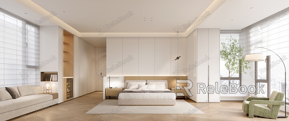 Silent Wind Bedroom Simple Bedroom model