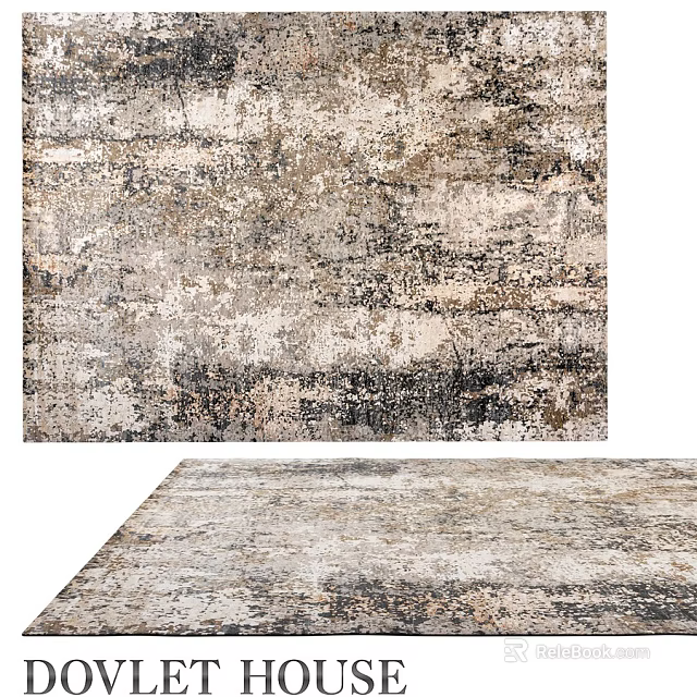 Modern Square Carpet With Abstract Textured Pattern And Neutral Tones For Living Room 3d model 