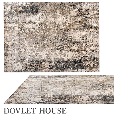 Modern Square Carpet With Abstract Textured Pattern And Neutral Tones For Living Room 3d model