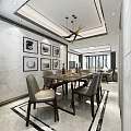 Modern Living Dining Room Interior With Sofa TV Coffee Table Dining Table And Large Windows