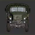 Six Wheel Military Cargo Truck With Green Canvas Cover And Off Road Tires