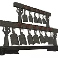 Ancient Chinese Bronze Bells Musical Instrument With Hanging Structure And Decorative Design