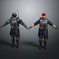 Tactical Police Characters In Uniforms With Gear Antenna And Red Cap