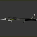 Dark Colored Military Fighter Jet With Red Star Emblems And Sharp Design 3d model