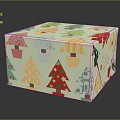 Festive Decorative Ornament Set With Colorful Christmas Tree Gift Box And Snowflake Patterns