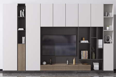 Modern TV background cabinet TV background wall 3d model