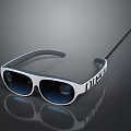 White Smart Glasses with Blue Lenses Black Temples and JIPAI Logo