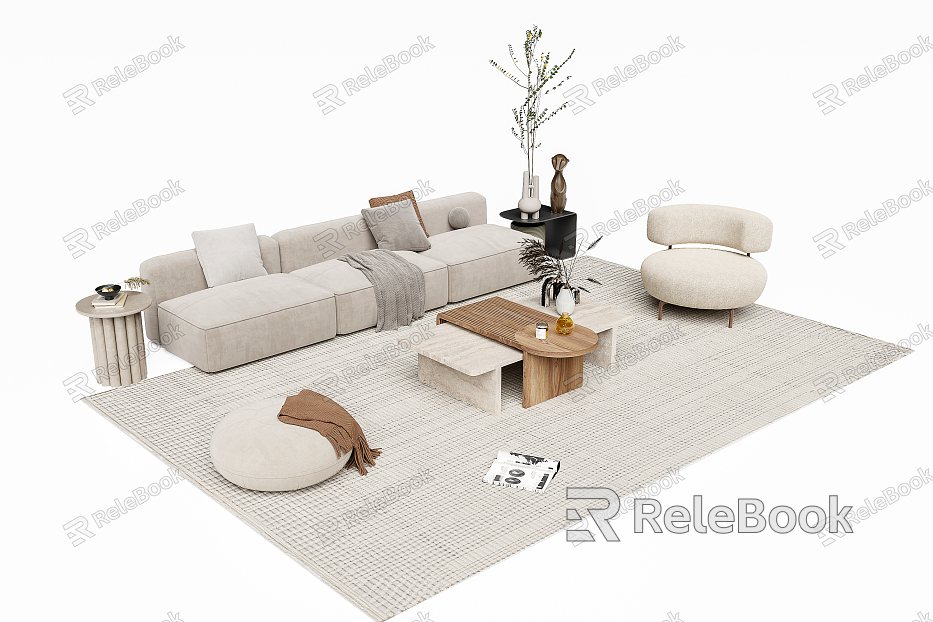 Modern sofa coffee table combination model