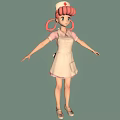 Cartoon Nurse Character With Pink Pigtails Red Cross Hat And White Apron On Green Background