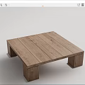 Modern Wooden Coffee Table With Simple Square Design And Sturdy Natural Wood Legs