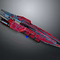 Red And Silver Streamlined Spacecraft With Sci Fi Design For Cosmic Aerospace Exploration