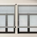 Light Colored Modern Window Blinds Installed On Two Windows For Home Interior 3d model