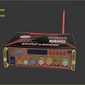 Roadstar BT 215 Computer Audio Amplifier With Knobs Antenna And Interface Ports Black Orange Design