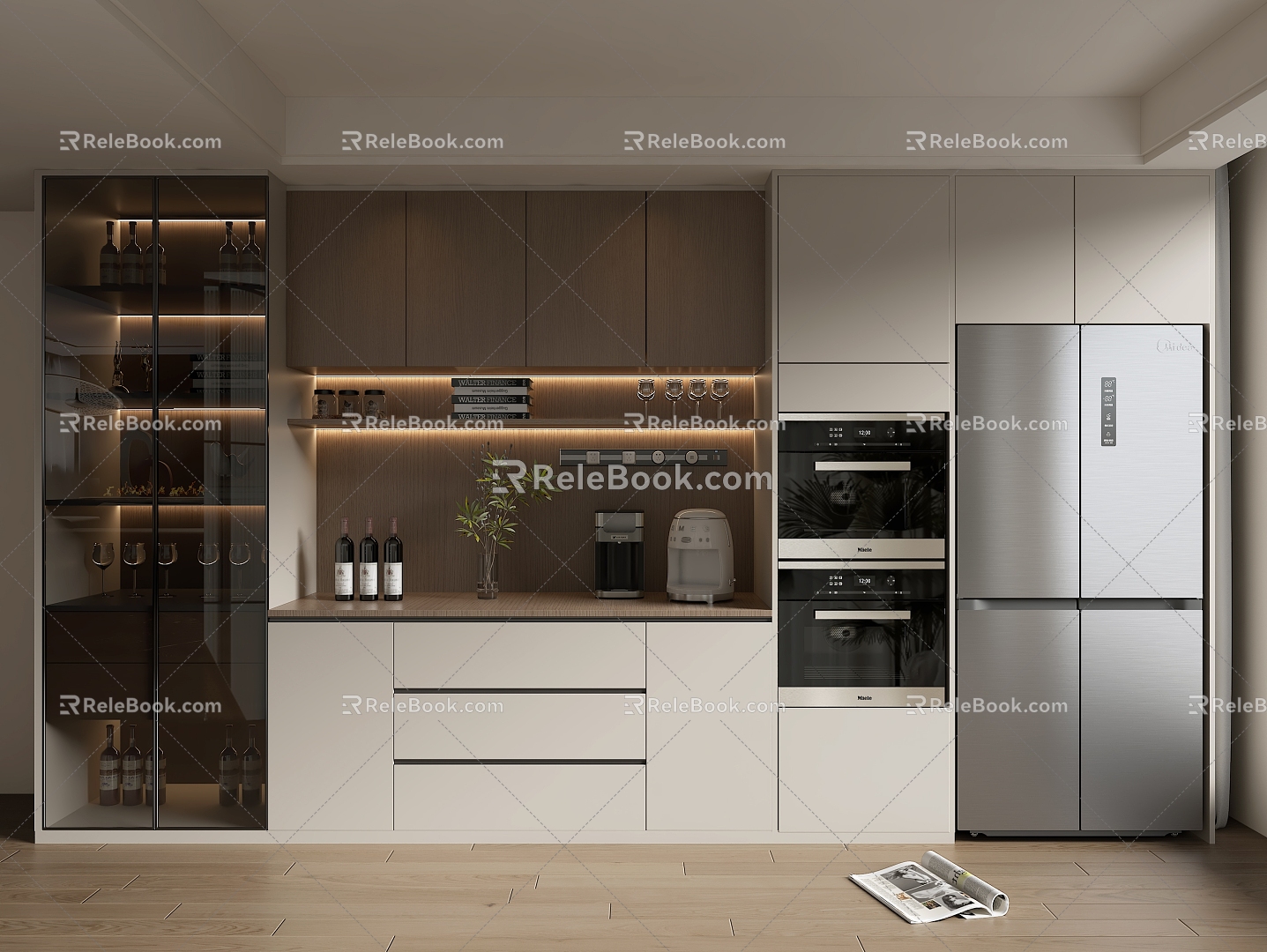 Modern household wine cabinet 3d model