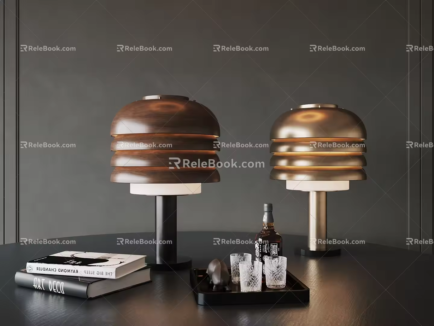 French Style Light Luxury Multi-Layer Table Lamp 3d model