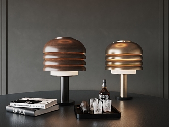 French Style Light Luxury Multi-Layer Table Lamp 3d model