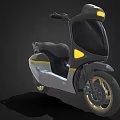 Modern Streamlined Gray Scooter With Yellow Accents Black Seat And Gold Wheels