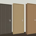 Three Different Colors Modern Wooden Hinged Doors with Natural Grain Texture Design