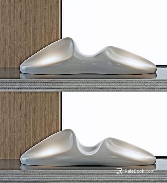 Modern Public Chair With Curved Shape Smooth White Surface For Indoor Public Areas 3d model 