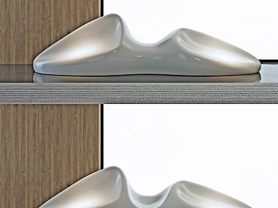 Modern Public Chair With Curved Shape Smooth White Surface For Indoor Public Areas 3d model