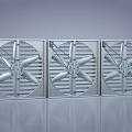 Industrial Ventilation Fans With Three Metal Frame Units And Stainless Steel Design