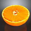 Fresh Half Sliced Orange With Juicy Vibrant Flesh On Dark Background