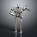 3D Rendered Metallic Robot With Articulated Joints Mechanical Arms And Legs