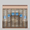 Elegant Modern Wine Cabinet With Glass Doors Multiple Storage Shelves And Blue LED Lighting