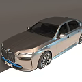 Modern Silver Luxury Electric Sedan With Sleek Design And Blue Accents