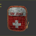 Red First Aid Bag With White Cross Design Portable Fabric Emergency Medical Pouch