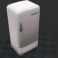 Vintage White Black Decker Refrigerator As Classic Kitchen Appliance With Checkered Floor