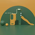 Baby Crocodile Themed Green Play Equipment With Slide And Colorful Balls