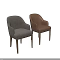 Gray Fabric Accent Chair With Armrest And Wooden Legs Modern Design