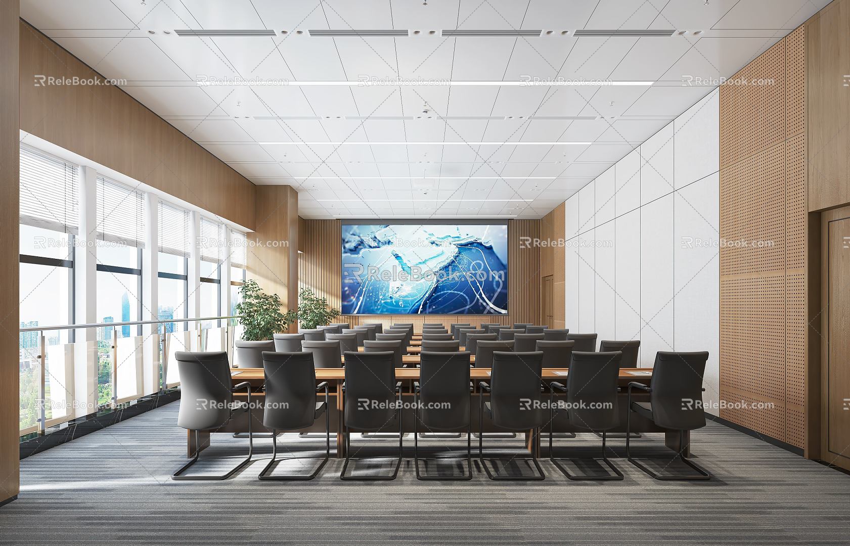 Style Meeting Room Office Space Report Hall 3d model